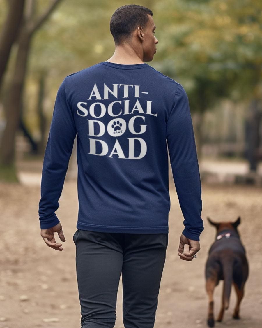 Anti-Social Dog Dad Long Sleeve T-Shirt - Pawz