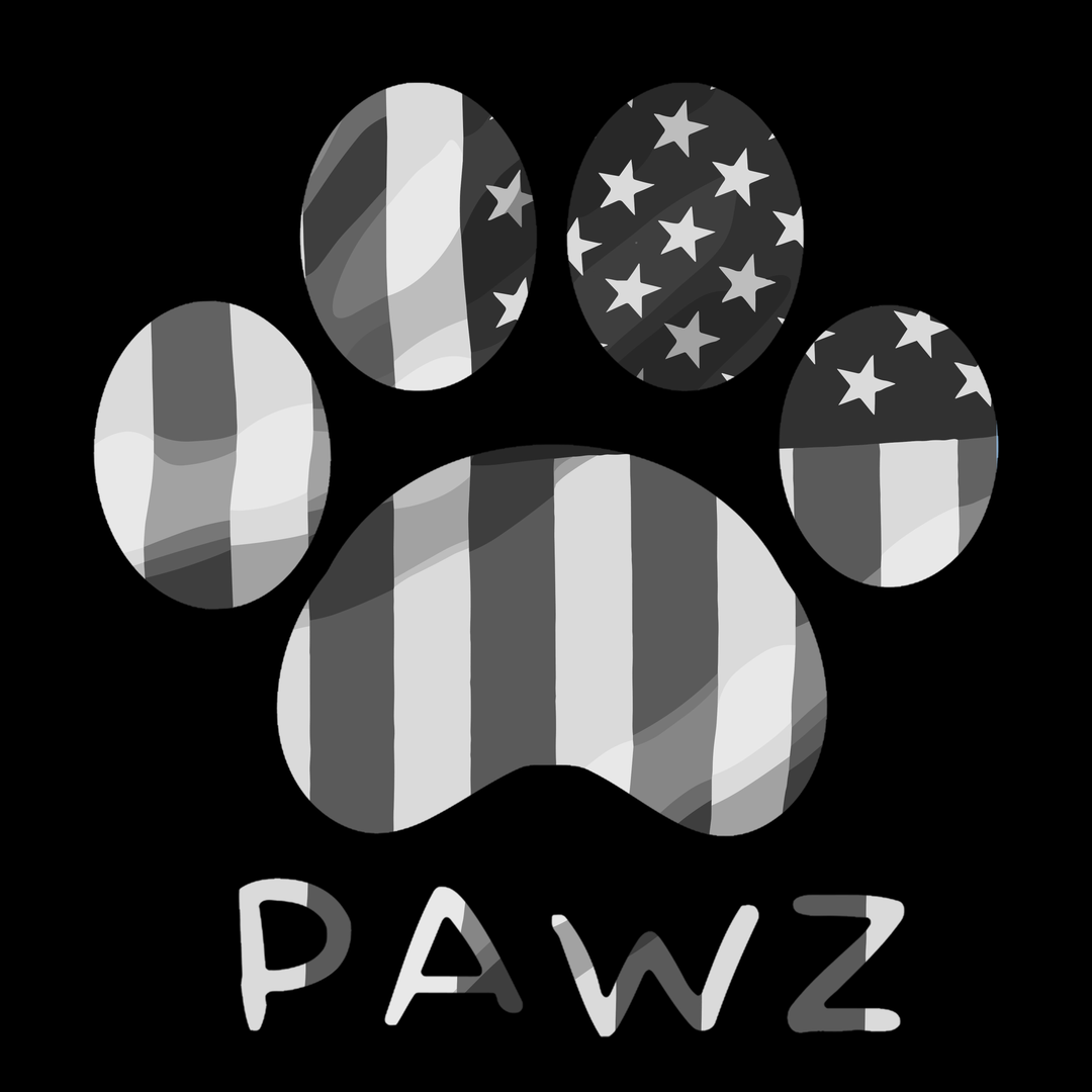 B/W Vertical Flag Paw (Adult Short Sleeve T-Shirt)