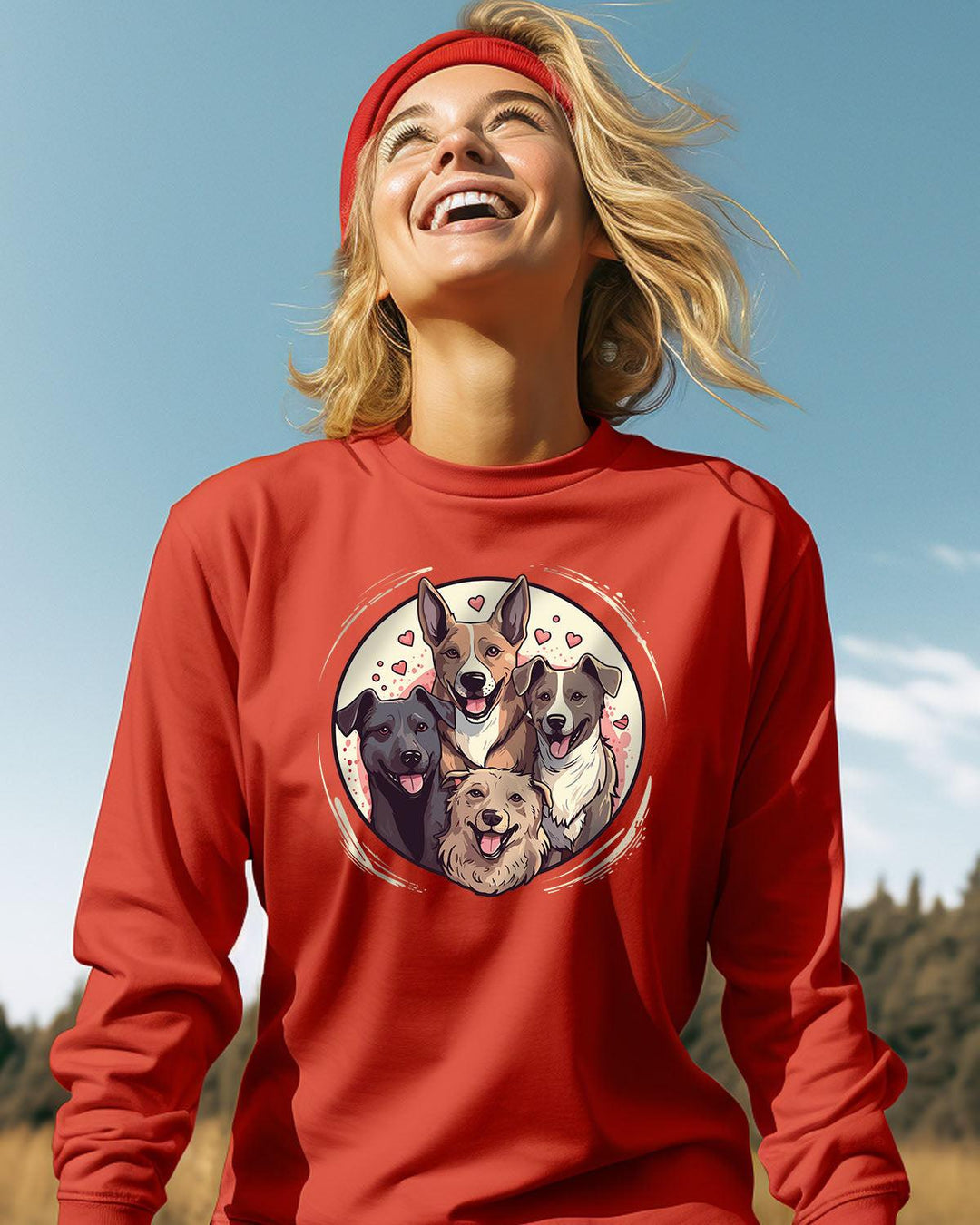 My Valentine Is All The Dogs v2 Red Long Sleeve - Pawz