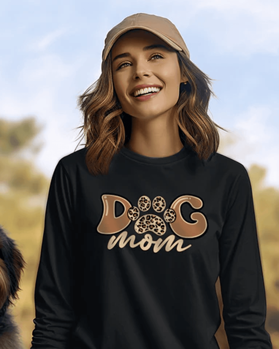 Dog Mom Cheetah Print Long Sleeve - Pawz