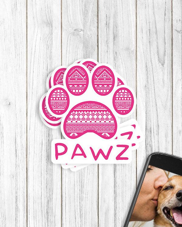 Pawz Pink Tribal Vinyl Sticker - Pawz