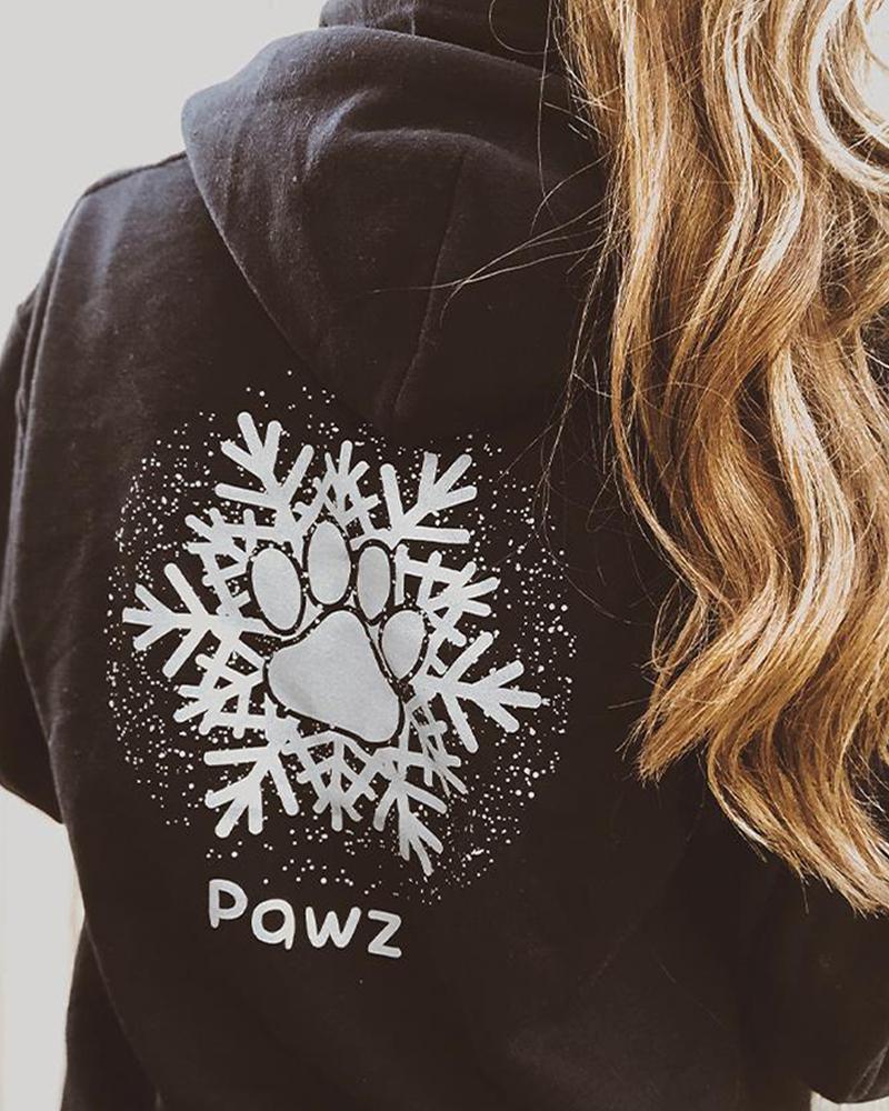 Pawz Silver Snowflake Back Print Hoodie - Pawz