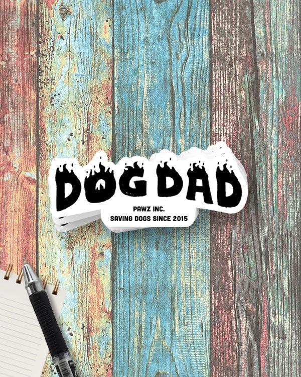 Pawz Dog Dad Flame Vinyl Sticker - Pawz