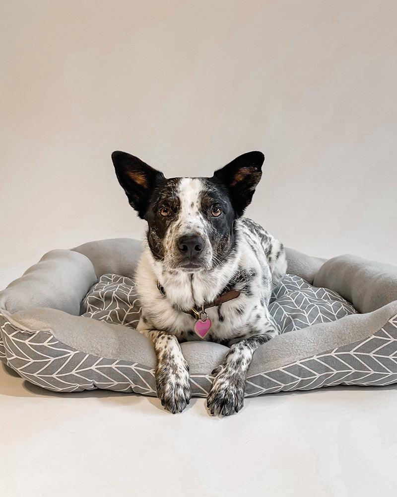 Pawz Grey Herringbone Cuddler Pet Bed - Pawz